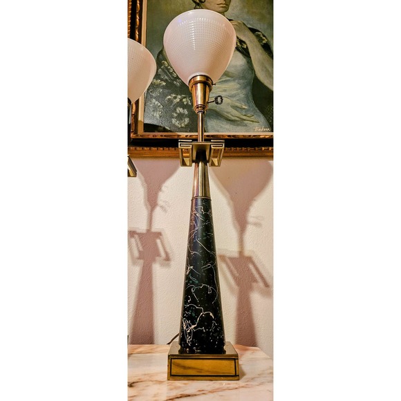 Tommi Parzinger Stiffel Table Lamps Paint Design Attributed to Jackson Pollock - Picture 5 of 10